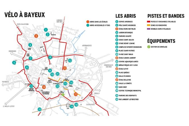 Plan vélo à Bayeux